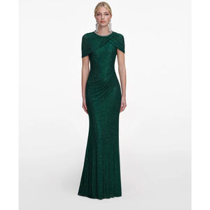 Self-Portrait Green Rhinestone Maxi Dress US 6